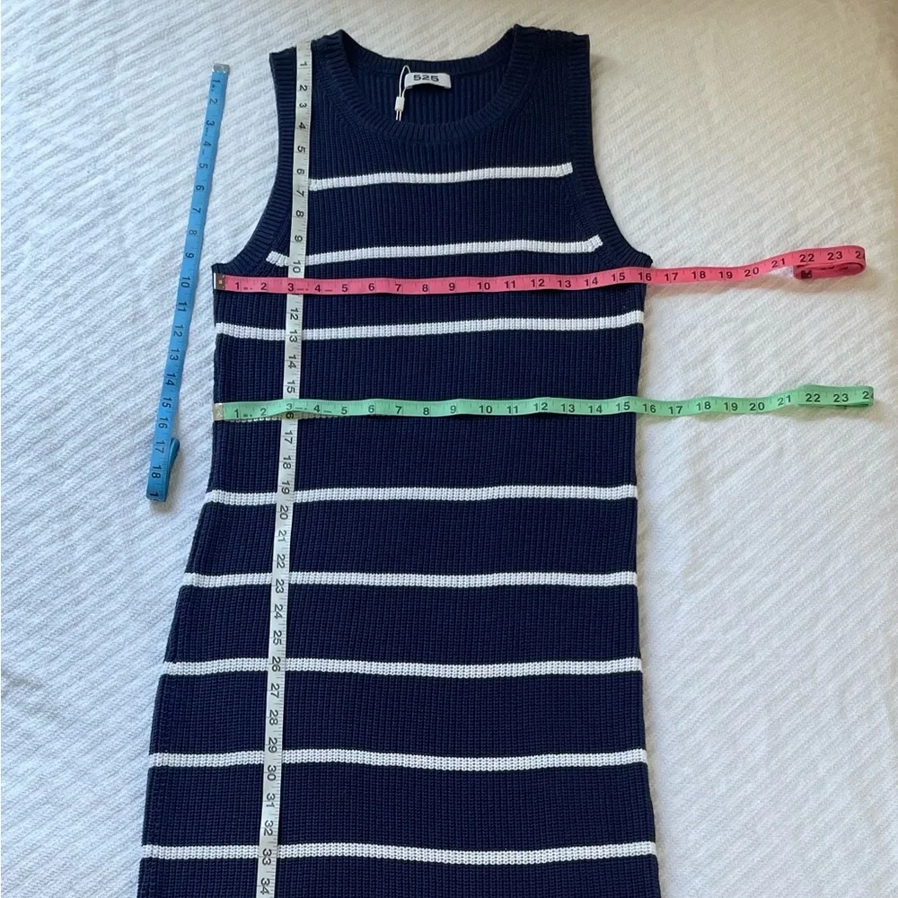 525 America Emma Cotton Midi/Maxi Dress Navy/White | Americana Coastal Elegance - Picture 10 of 16